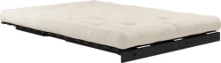 Canapé convertible en bois de pin noir laqué et matelas beige 140x200cm Roots 140 - Karup Design