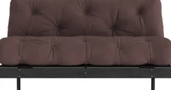 Canapé convertible en bois de pin noir laqué et matelas marron 160x200cm Roots 160 - Karup Design