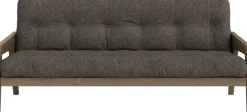 Canapé convertible en pin foncé avec son matelas futon mellow brown Grab - Karup Design