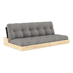 Canapé convertible en pin laqué dossier noir et matelas gris 196x110x72 cm Base - Karup Design