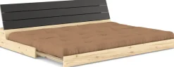Canapé convertible en pin laqué dossier noir et matelas mocca 196x110x72 cm Base - Karup Design
