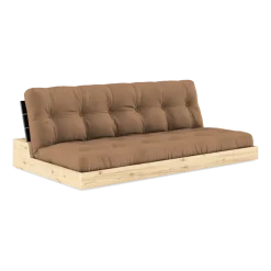 Canapé convertible en pin laqué dossier noir et matelas mocca 196x110x72 cm Base - Karup Design