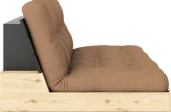 Canapé convertible en pin laqué dossier noir et matelas mocca 196x110x72 cm Base - Karup Design
