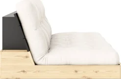 Canapé convertible en pin laqué dossier noir et matelas naturel 196x110x72 cm Base - Karup Design