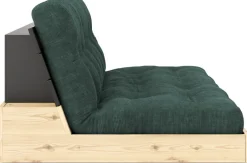 Canapé convertible en pin laqué dossier noir et matelas seaweed 196x110x72 cm Base - Karup Design
