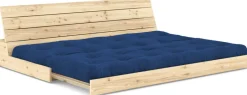 Canapé convertible en pin naturel laqué et matelas bleu royal 196x110x72 cm Base - Karup Design