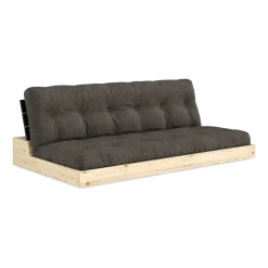 Canapé convertible en pin noir 196x166cm avec son futon mellow brown Base - Karup Design