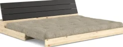 Canapé convertible en pin noir 196x166cm avec son futonwarm sand Base - Karup Design