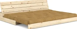 Canapé convertible en pin 196x166cm avec son futon golden ochre Base - Karup Design