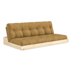 Canapé convertible en pin 196x166cm avec son futon golden ochre Base - Karup Design