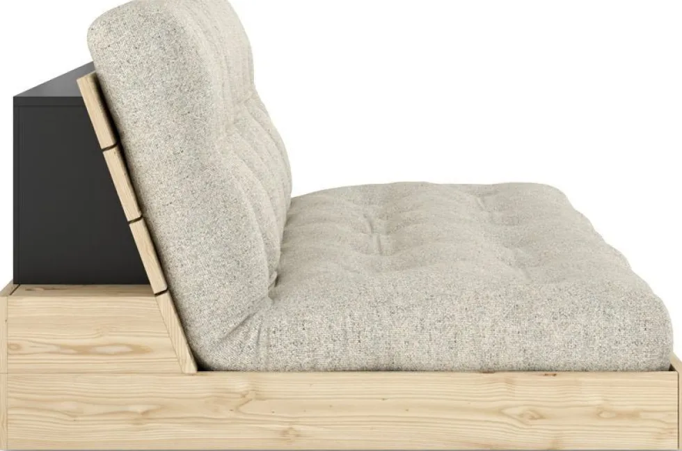 Canapé convertible en pin 196x166cm avec son futon soft chalk Base - Karup Design