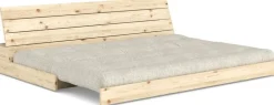 Canapé convertible en pin 196x166cm avec son futon soft chalk Base - Karup Design