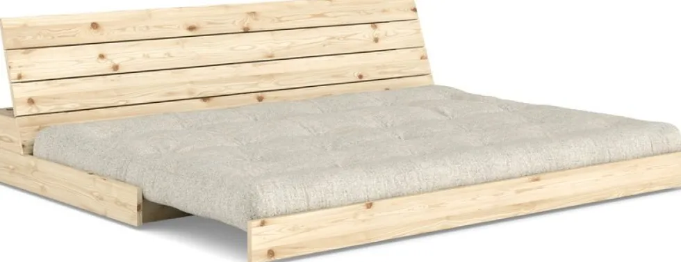 Canapé convertible en pin 196x166cm avec son futon soft chalk Base - Karup Design