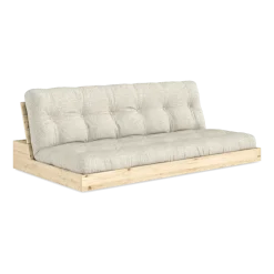 Canapé convertible en pin 196x166cm avec son futon soft chalk Base - Karup Design