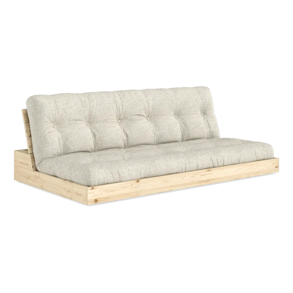 Canapé convertible en pin 196x166cm avec son futon soft chalk Base - Karup Design
