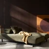 Canapé convertible en polyester recyclé gris, beige 200x108x79cm Nabli - Innovation living