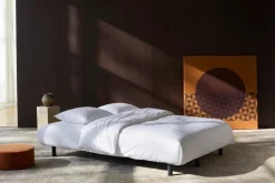 Canapé convertible en polyester recyclé gris, beige 200x108x79cm Nabli - Innovation living