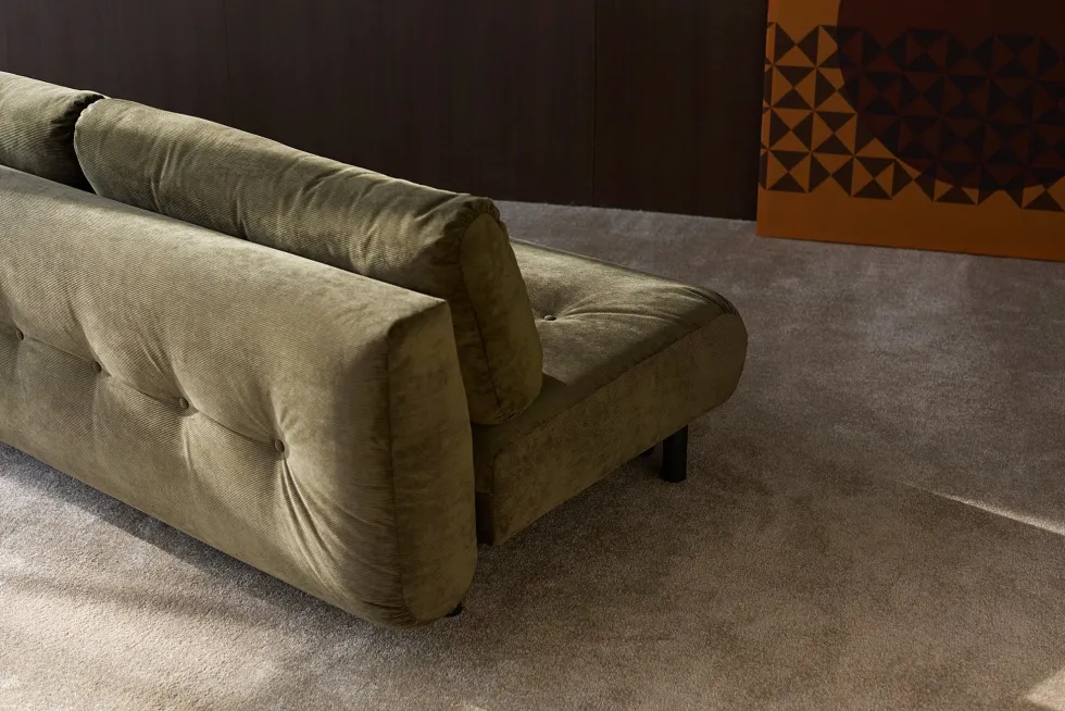 Canapé convertible en polyester recyclé gris, beige 200x108x79cm Nabli - Innovation living