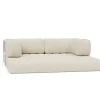 Canapé convertible en polyester recyclé ivoire 208x104x77cm Cozypad - Innovation living