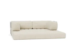 Canapé convertible en polyester recyclé ivoire 208x104x77cm Cozypad - Innovation living