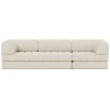 Canapé convertible en polyester recyclé ivoire 312x104x77cm Cozypad - Innovation living