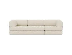 Canapé convertible en polyester recyclé ivoire 312x104x77cm Cozypad - Innovation living