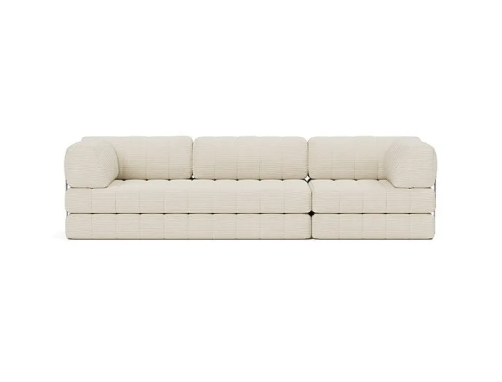 Canapé convertible en polyester recyclé ivoire 312x104x77cm Cozypad - Innovation living