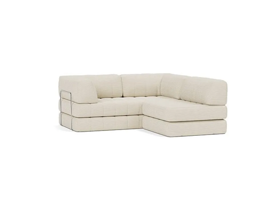Canapé convertible en polyester recyclé ivoire 312x104x77cm Cozypad - Innovation living