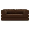 Canapé convertible en polyester recyclé marron 208x104x77cm Cozypad - Innovation living