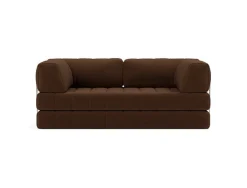 Canapé convertible en polyester recyclé marron 208x104x77cm Cozypad - Innovation living