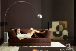Canapé convertible en polyester recyclé marron 208x104x77cm Cozypad - Innovation living