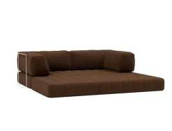 Canapé convertible en polyester recyclé marron 208x104x77cm Cozypad - Innovation living