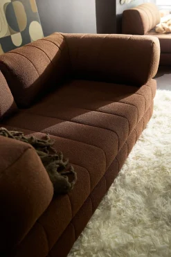 Canapé convertible en polyester recyclé marron 208x104x77cm Cozypad - Innovation living