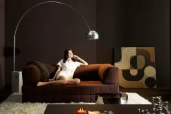 Canapé convertible en polyester recyclé marron 208x104x77cm Cozypad - Innovation living