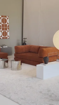Canapé convertible en polyester recyclé marron 312x104x77cm Cozypad - Innovation living