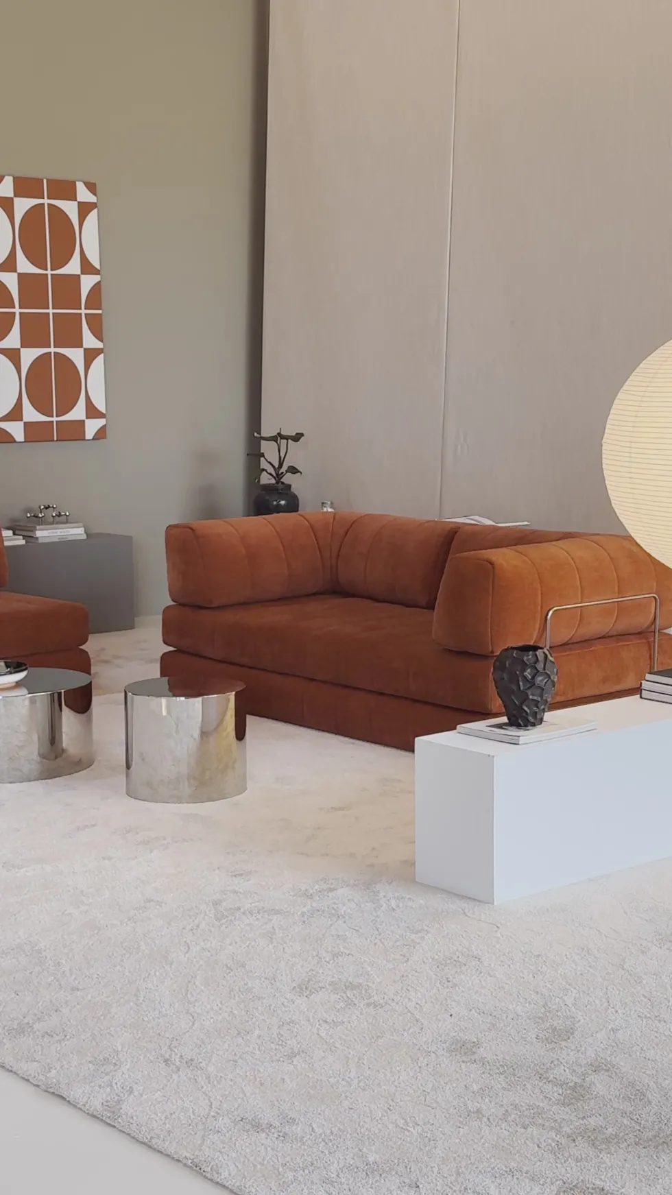 Canapé convertible en polyester recyclé marron 312x104x77cm Cozypad - Innovation living
