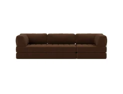 Canapé convertible en polyester recyclé marron 312x104x77cm Cozypad - Innovation living