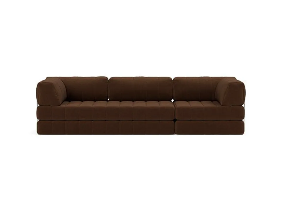 Canapé convertible en polyester recyclé marron 312x104x77cm Cozypad - Innovation living