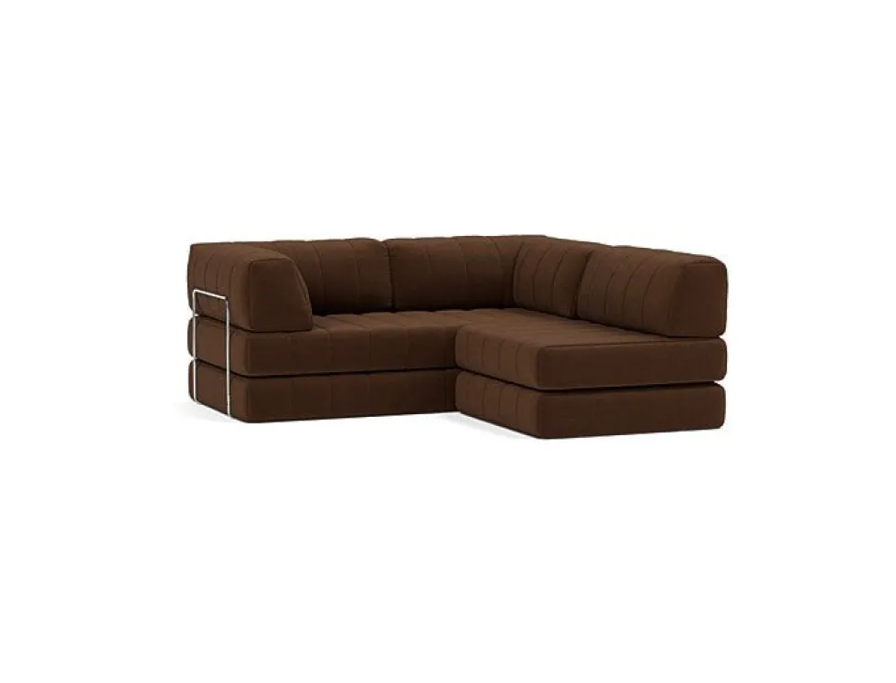 Canapé convertible en polyester recyclé marron 312x104x77cm Cozypad - Innovation living