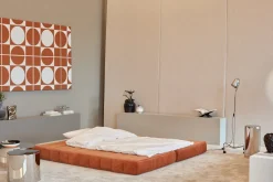 Canapé convertible en polyester recyclé orange 208x104x77cm Cozypad - Innovation living