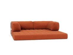 Canapé convertible en polyester recyclé orange 208x104x77cm Cozypad - Innovation living