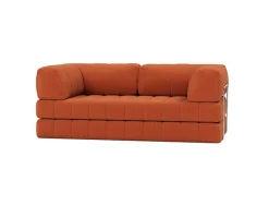 Canapé convertible en polyester recyclé orange 208x104x77cm Cozypad - Innovation living