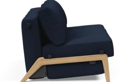Canapé convertible pied en chêne et tissu mixed dance blue 160-200cm Cubed 02 - Innovation Living