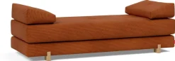 Canapé convertible pieds chêne et corduroy burnt orange 160-200cm Sigmund Drip - Innovation Living
