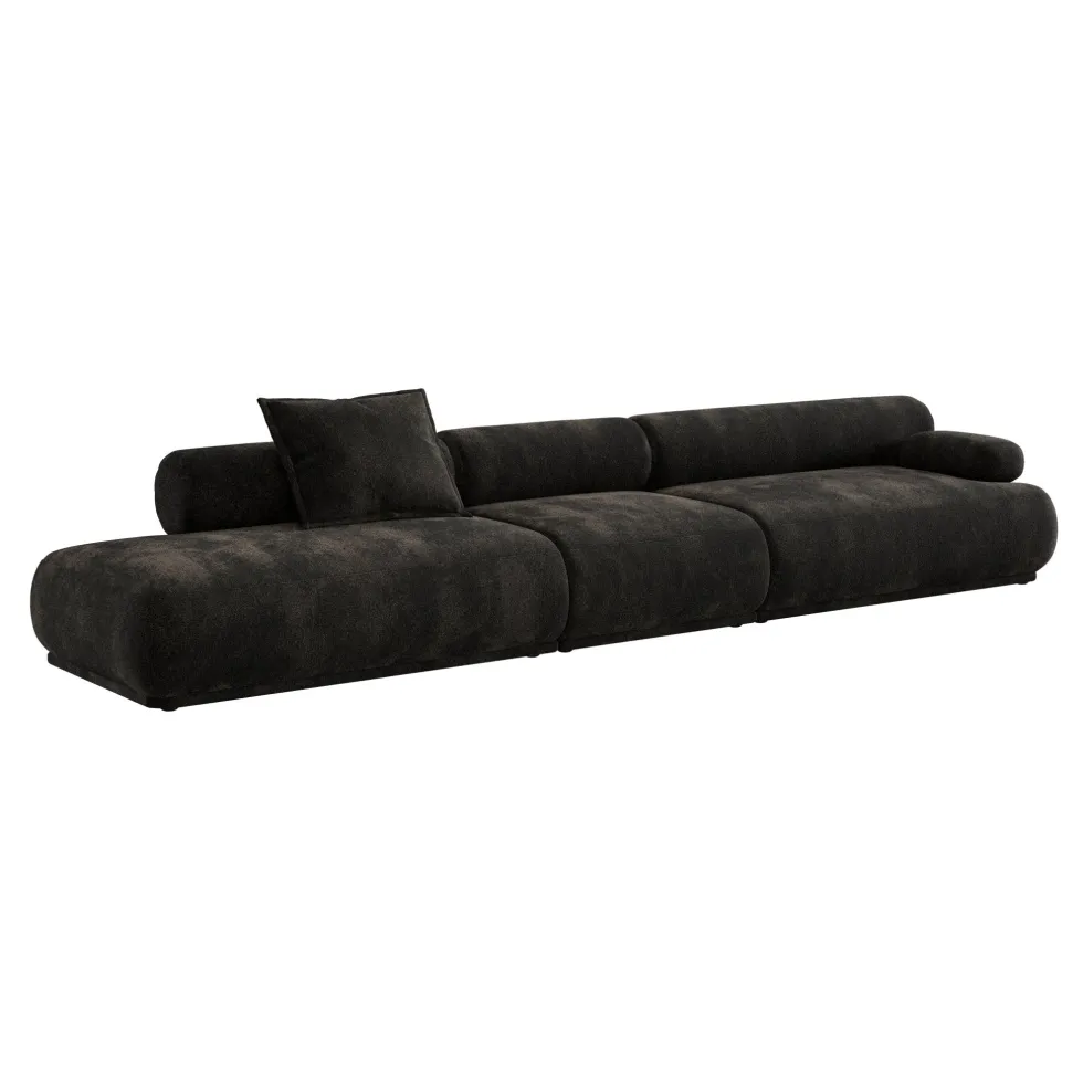 Canapé côté droit en tissu marron foncé 4,5 places Rembrandt - Zuiver