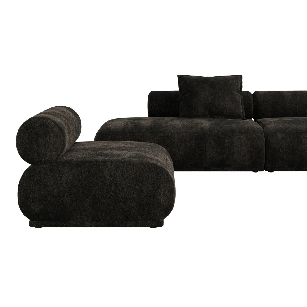 Canapé côté droit en tissu marron foncé 4,5 places Rembrandt - Zuiver