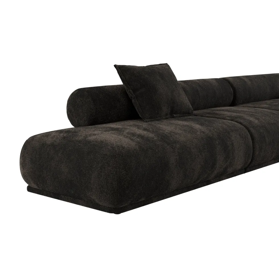 Canapé côté droit en tissu marron foncé 4,5 places Rembrandt - Zuiver