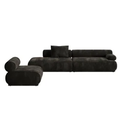 Canapé côté droit en tissu marron foncé 4,5 places Rembrandt - Zuiver