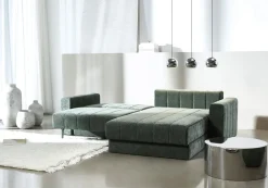 Canapé d'angle convertible avec accoudoirs avella pine green 143-200cm Akello - Innovation Living