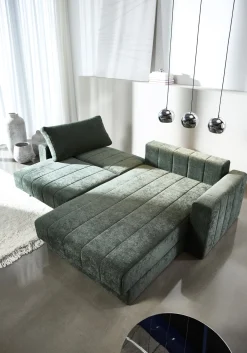 Canapé d'angle convertible avec accoudoirs avella pine green 143-200cm Akello - Innovation Living
